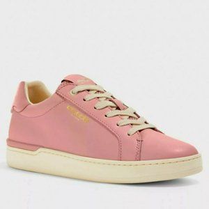 Coach Shoes | Coach Clip Leather Low Top Tennis Shoes Pink - Size 6